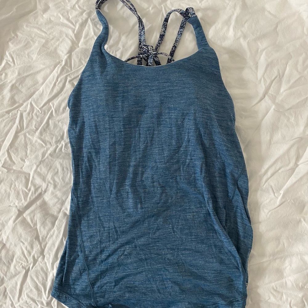 lululemon blue tank w/ built-in bra, size 4